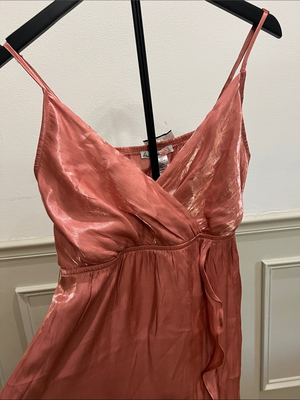 Love Squared Satin Rose Slip Dress
